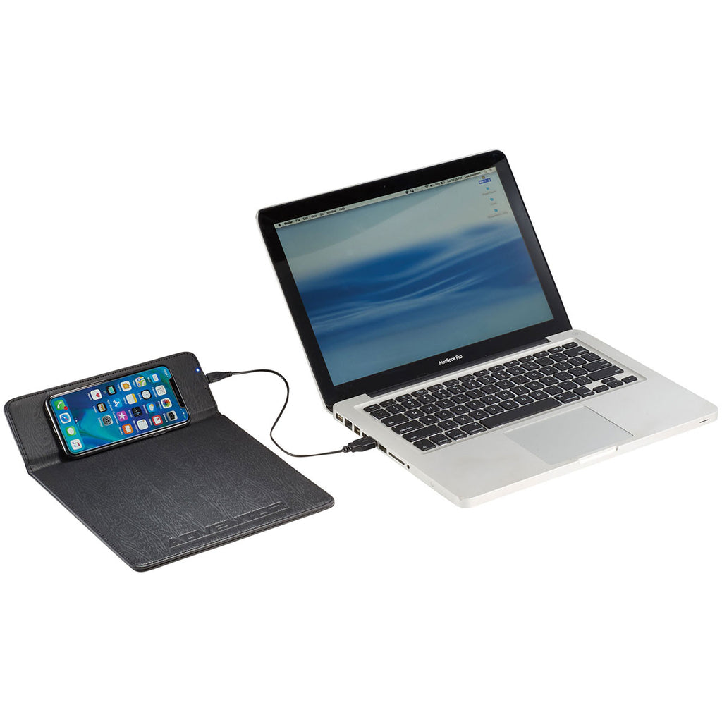 Leed's Black Wireless Charging Mouse Pad