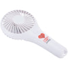 Leed's White Portable Hand Fan with Holder