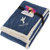 Field & Co. Navy Cambridge Oversized Sherpa Blanket with Card and Band