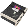 Field & Co. Black Heathered Fleece Sherpa Blanket with Card and Band
