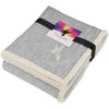 Field & Co. Grey Heathered Fleece Sherpa Blanket with Card and Band