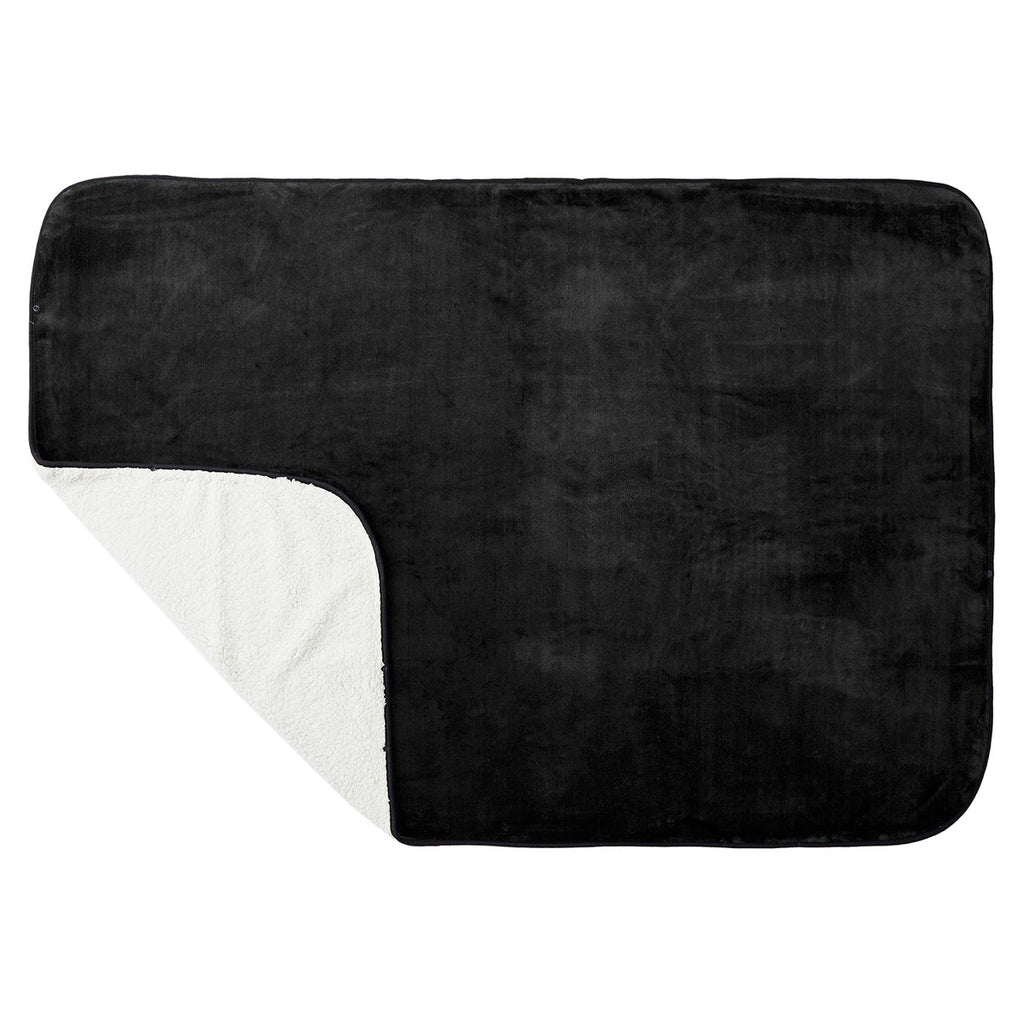 Leed's Black Oversized Wearable WFH Cozy Fleece Sherpa Blanket