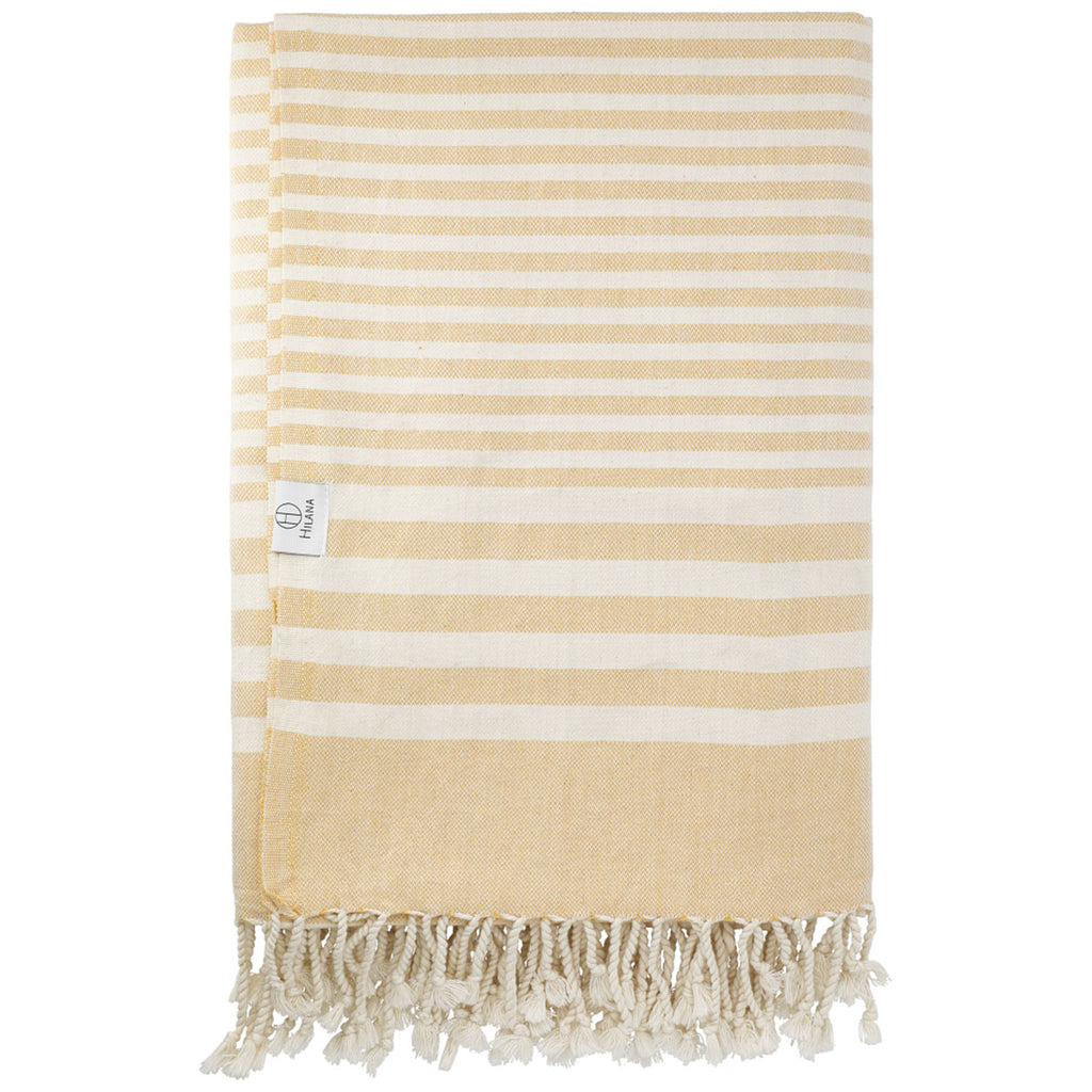 Hilana Beige Upcycled Fethiye Throw Blanket