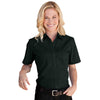 Vantage Women's Black Blended Poplin Short Sleeve Shirt