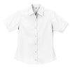Vantage Women's White Blended Poplin Short Sleeve Shirt