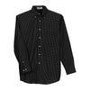 Vantage Men's Black/White Easy-Care Poplin Box Plaid Shirt
