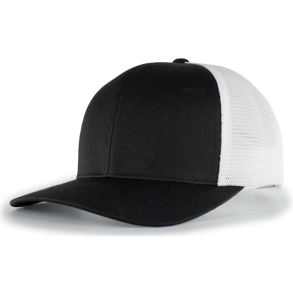 Pacific Headwear Black/White/Black Trucker FlexFit Snapback Cap