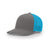 Richardson Charcoal/Neon Blue Mesh Back Split Trucker R-Flex Hat