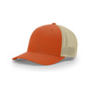 Richardson Dark Orange/Khaki Mesh Back Split Trucker R-Flex Hat