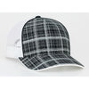 Pacific Headwear Black/White Crosshatch Snapback Trucker Mesh Cap