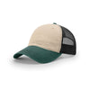 Richardson Stone/Black/Dark Green Mesh Back Tri-Color Garment Washed Trucker Hat