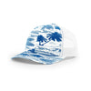 Richardson Royal/White Mesh Back Island Printed Trucker Hat