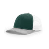 Richardson Dark Green/White/Heather Grey Mesh Back Tri-Colors Trucker Hat