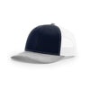 Richardson Navy/White/Heather Grey Mesh Back Tri-Colors Trucker Hat