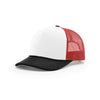 Richardson White/Red/Black Mesh Back Tri-Color Foamie Trucker Hat