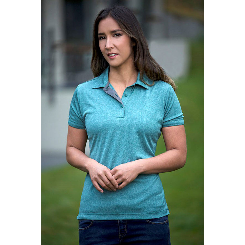 Landway Women's Heather Emerald Vertex Heathered Knit Shirt
