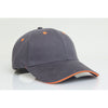 Pacific Headwear Graphite/Neon Orange Velcro Adjustable Brushed Twill Cap With Sandwich Visor