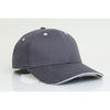 Pacific Headwear Graphite/White Velcro Adjustable Brushed Twill Cap With Sandwich Visor