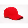 Pacific Headwear Red/Black Velcro Adjustable Brushed Twill Cap With Sandwich Visor