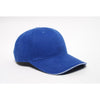 Pacific Headwear Royal/White Velcro Adjustable Brushed Twill Cap With Sandwich Visor