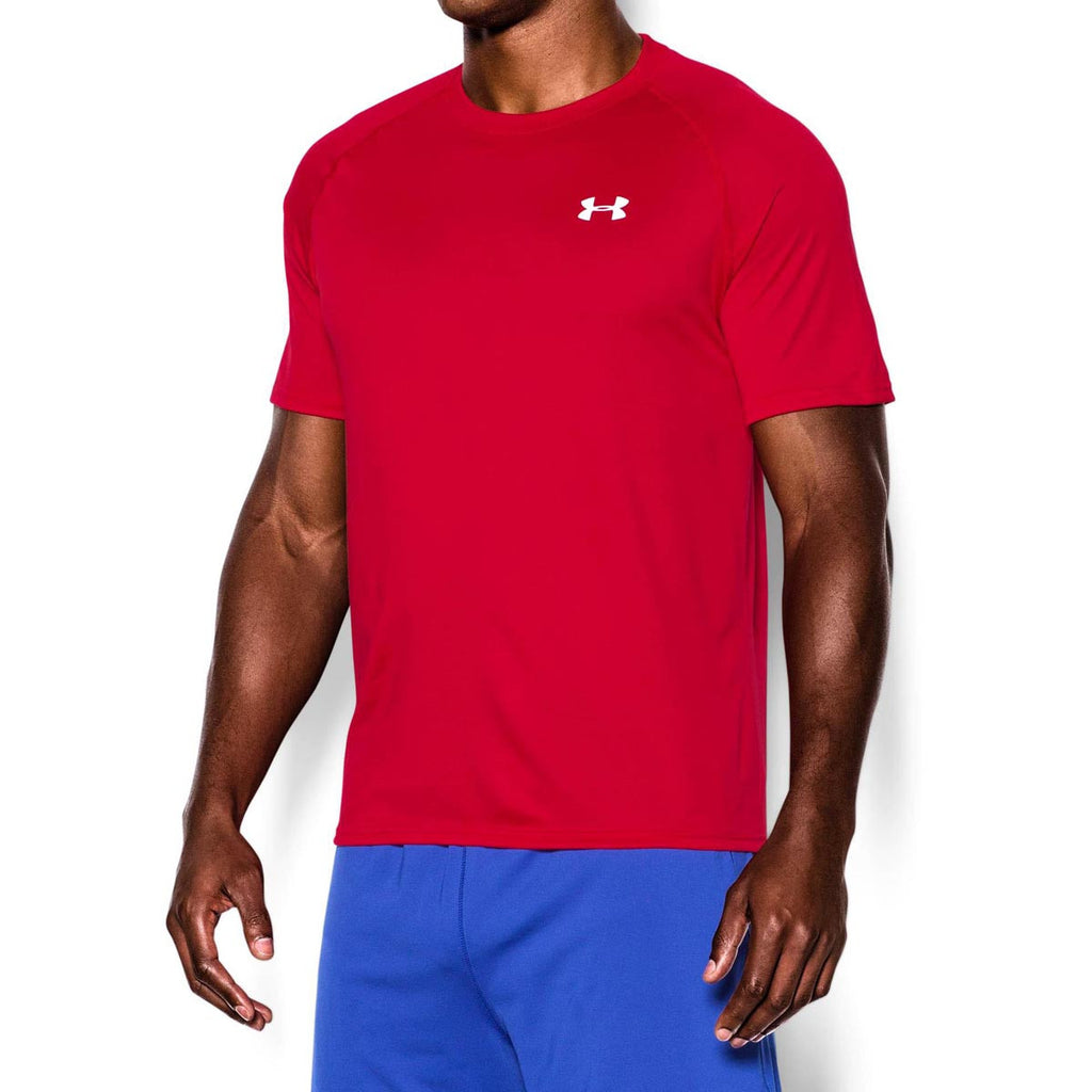 Under Armour Men's Red/White Tech Short Sleeve T-Shirt