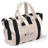 Gemline Faded Black Large Striped Canvas Tote
