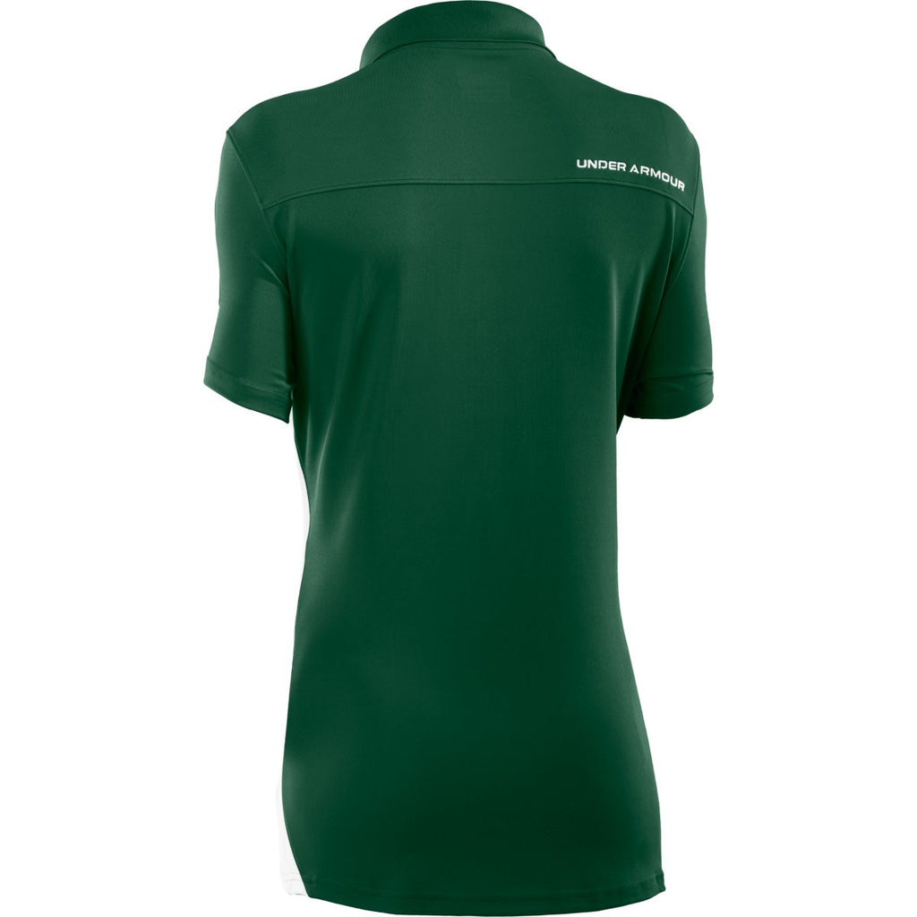 Under Armour Women's Forest Green/White Colorblock Polo