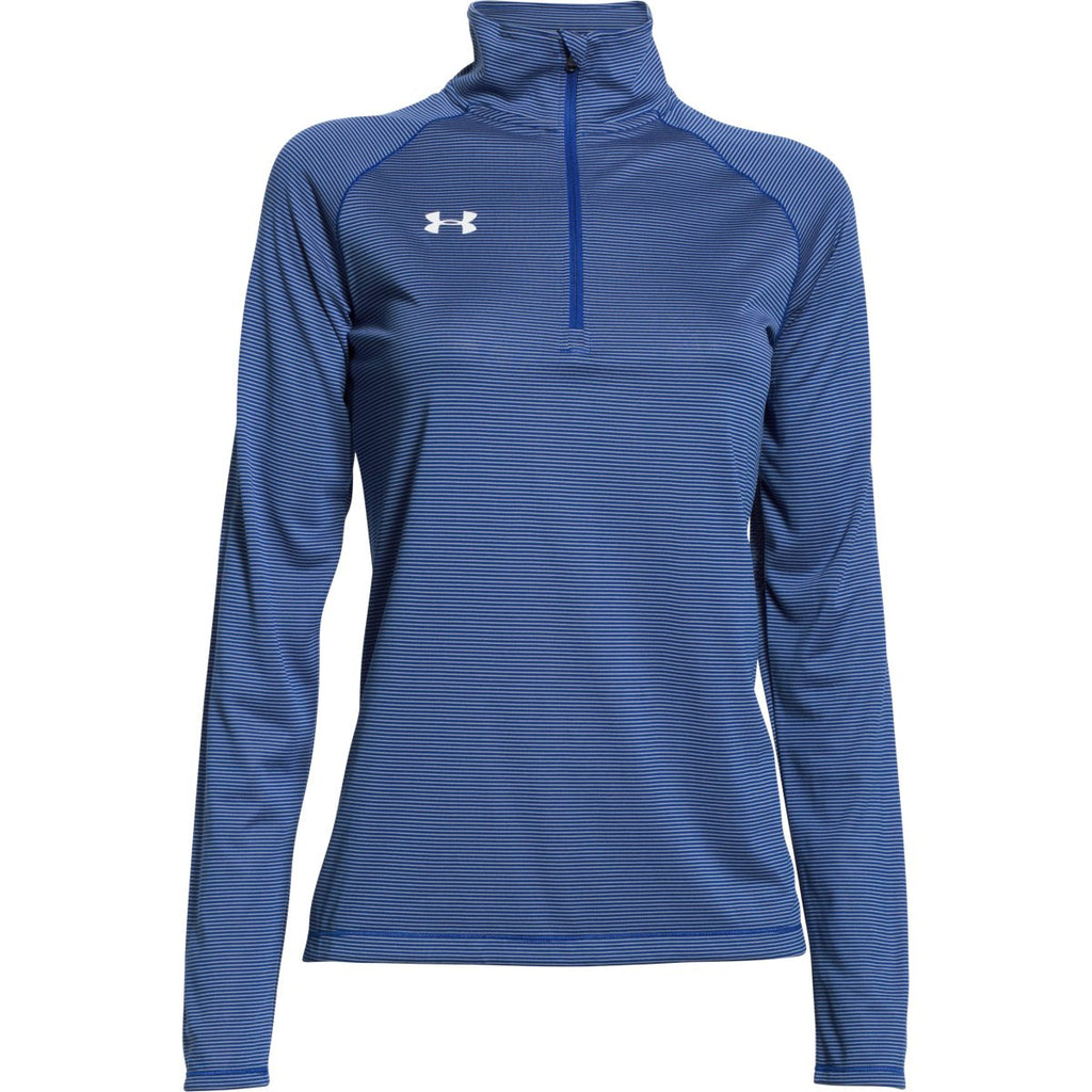 Under Armour Women s Royal Steel Stripe Tech 1 4 Zip