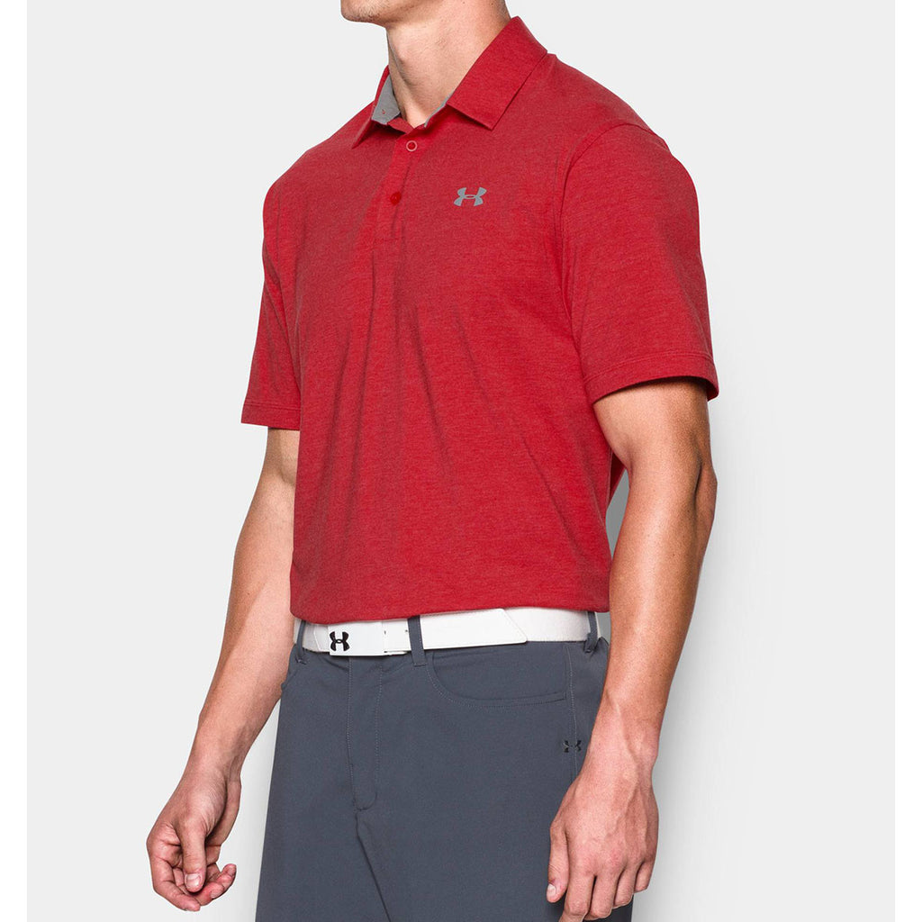 Under Armour Men's Red Charged Cotton Scramble Polo