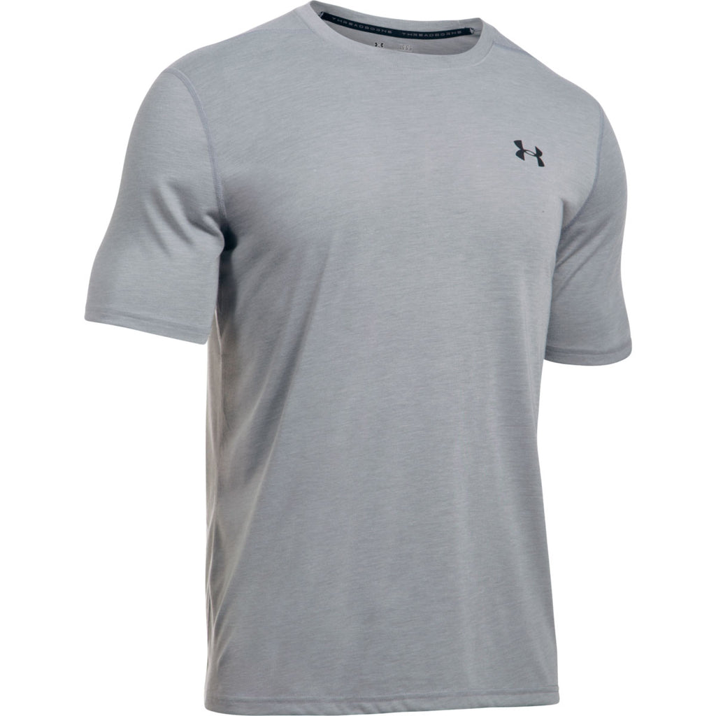 Under Armour Men's Light Grey UA Threadborne Short Sleeve Shirt