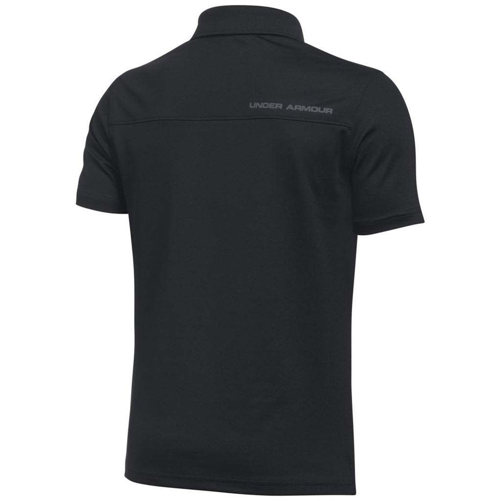 Under Armour Youth Black/Carbon Heather Performance Polo