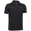 Under Armour Youth Black/Carbon Heather Performance Polo