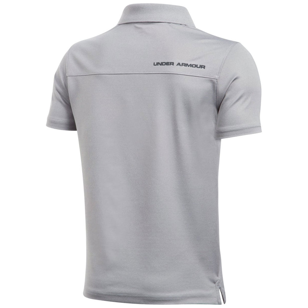 Under Armour Youth True Grey Heather/Carbon Heather Performance Polo