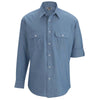 Edwards Men's Chambray Light Blue Roll-Up Sleeve Shirt