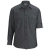 Edwards Men's Chambray Black Roll-Up Sleeve Shirt