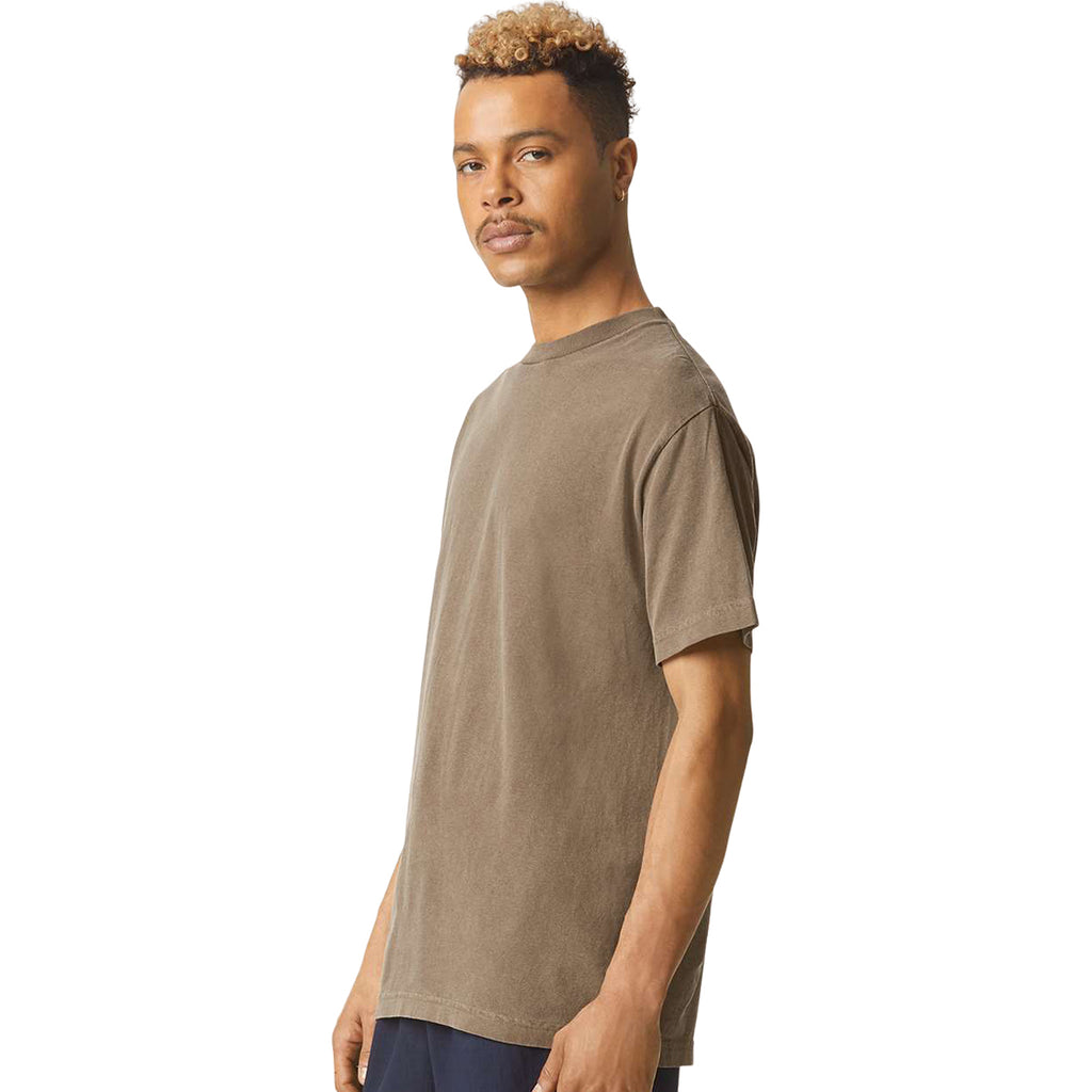 American Apparel Unisex Faded Brown Garment Dyed Heavyweight Cotton Tee