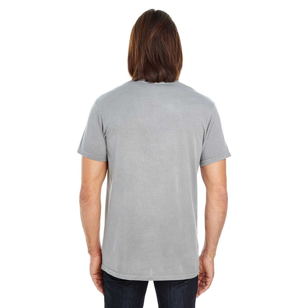Threadfast Unisex Grey Pigment Dye Short-Sleeve T-Shirt