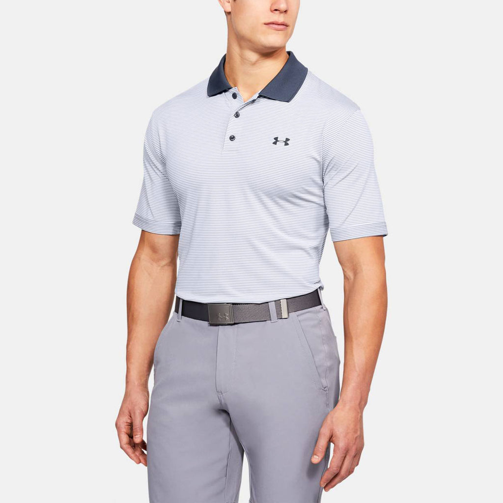 Under Armour Men's White Stealth Gray Performance Novelty Polo