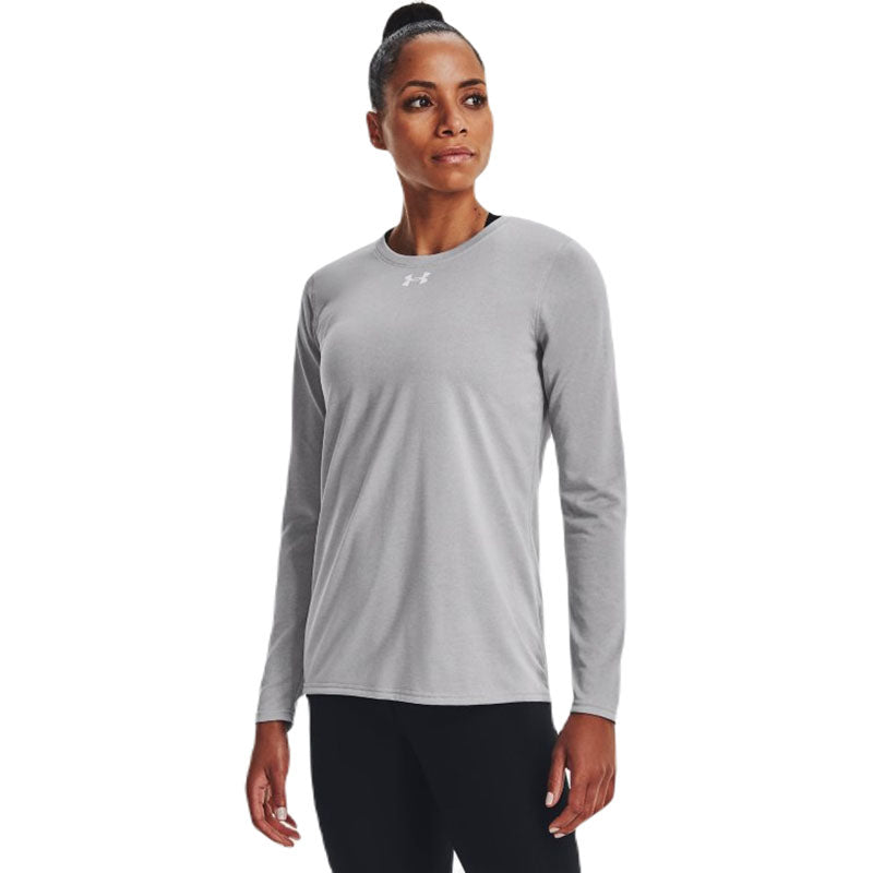 Under Armour Women's Mod Grey Light Heather/White Team Tech Long Sleev