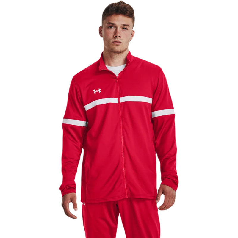 Under Armour 赤 ジャケット Under Armour Men's Red/White Team Knit Warm-Up Full Zip