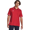 Under Armour Men's Red/White Team Tipped Polo