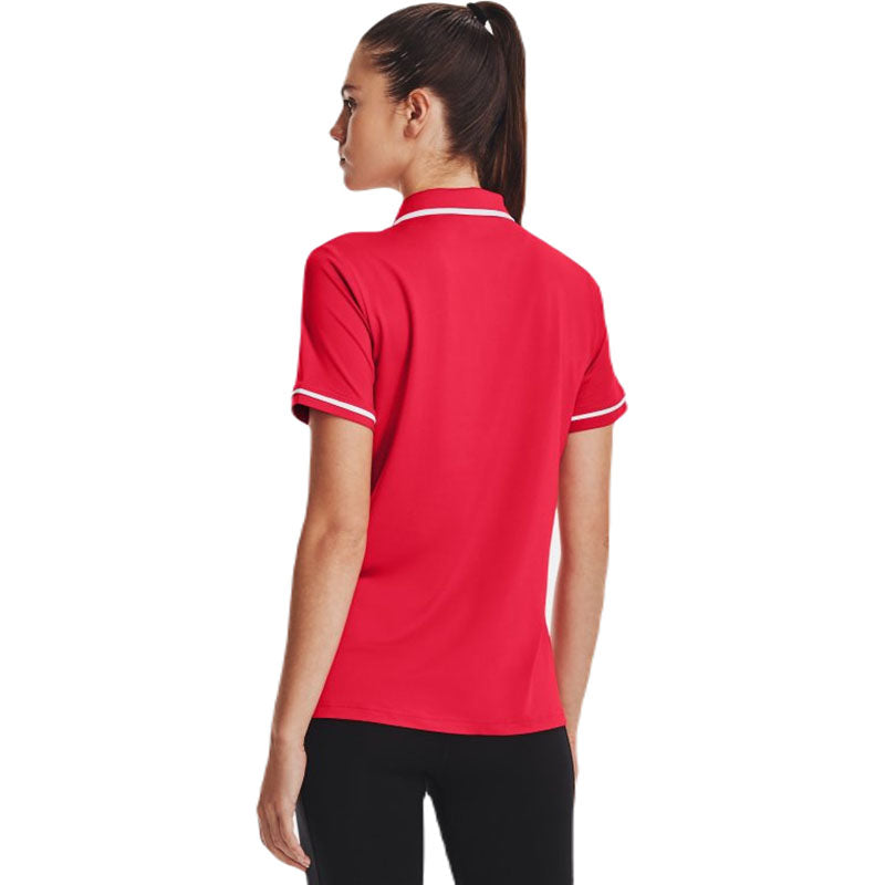 Under Armour Women's Red/White Team Tipped Polo
