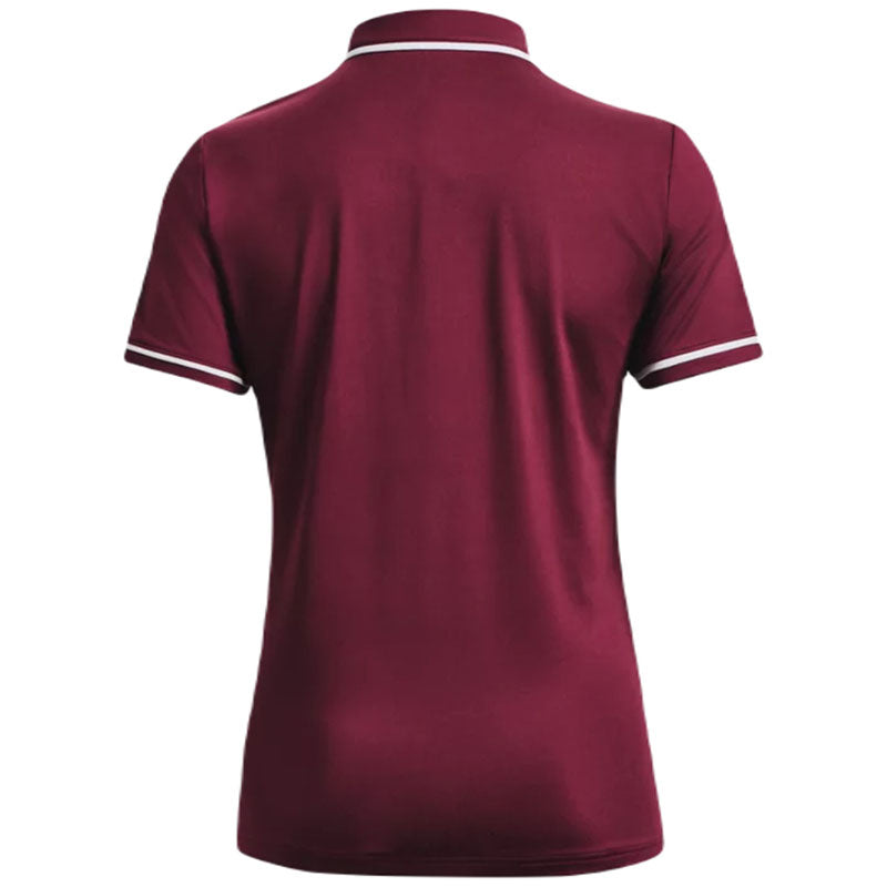 Under Armour Women's Maroon/White Team Tipped Polo