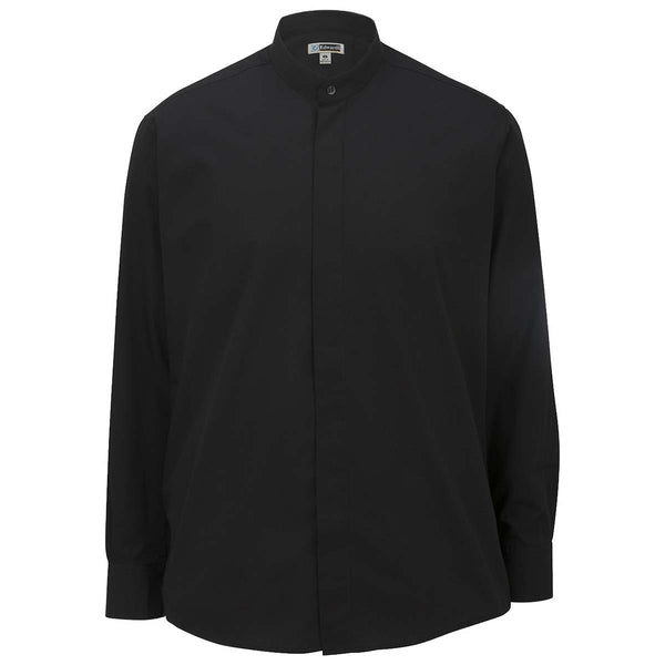 Edwards Men's Black Banded Collar Shirt