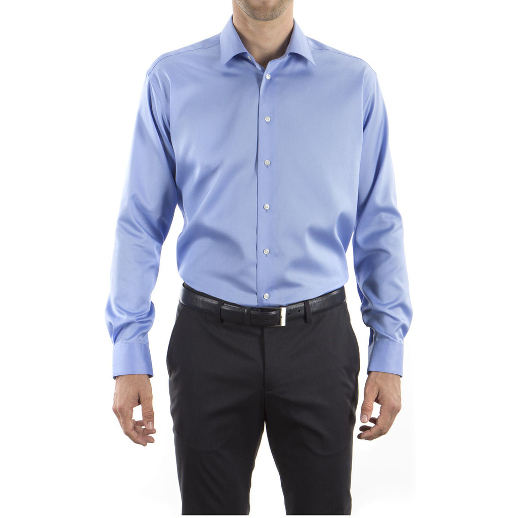 Calvin Klein Men's Blue Non Iron Micro Pincord