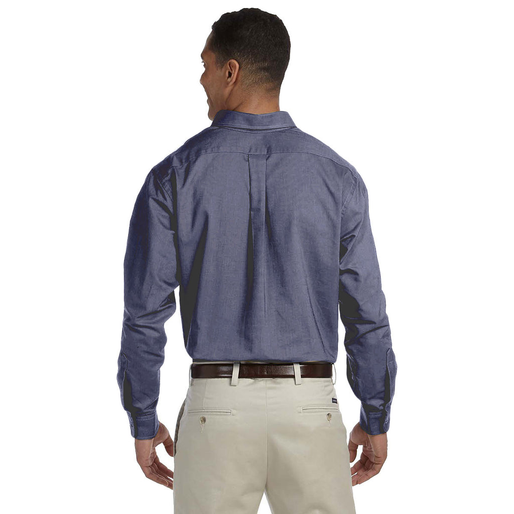Van Heusen Men's Navy Long Sleeve Oxford Shirt-Alpha Sized