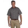 Van Heusen Men's Dark Grey Short Sleeve Oxford Shirt-Alpha Sized