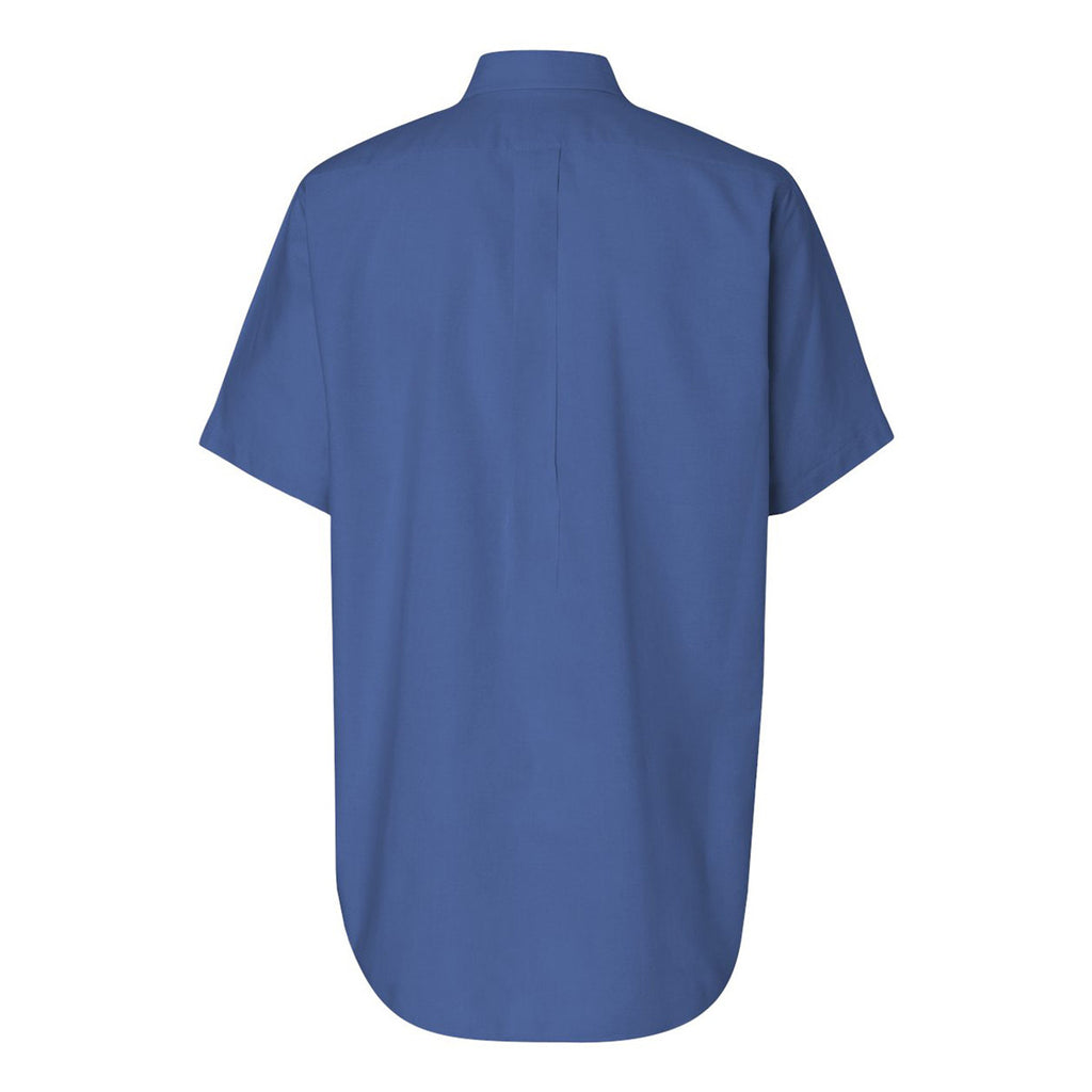 Van Heusen Men's English Blue Short Sleeve Oxford Shirt-Alpha Sized
