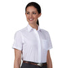 Van Heusen Women's White Short Sleeve Broadcloth Shirt-Numeric Sized
