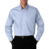 Van Heusen Men's Blue Long Sleeve Regular Fit Pinpoint Shirt-Alpha Sized